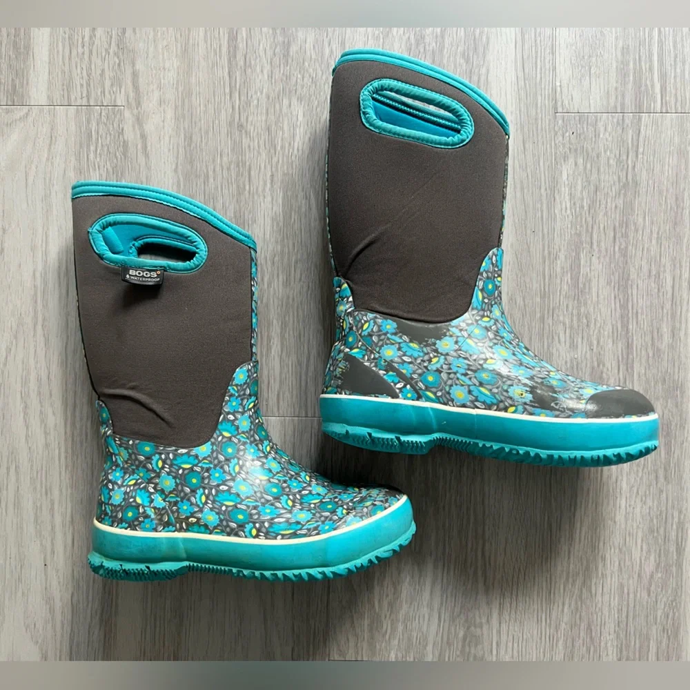 Bogs Kids Classic Sweet Pea Waterproof Insulated Rain Snow Boots Youth Size 3